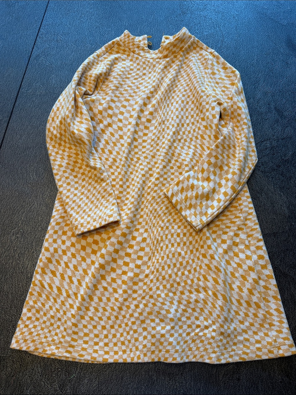 Zara Yellow & White Checker Knit Dress size 8